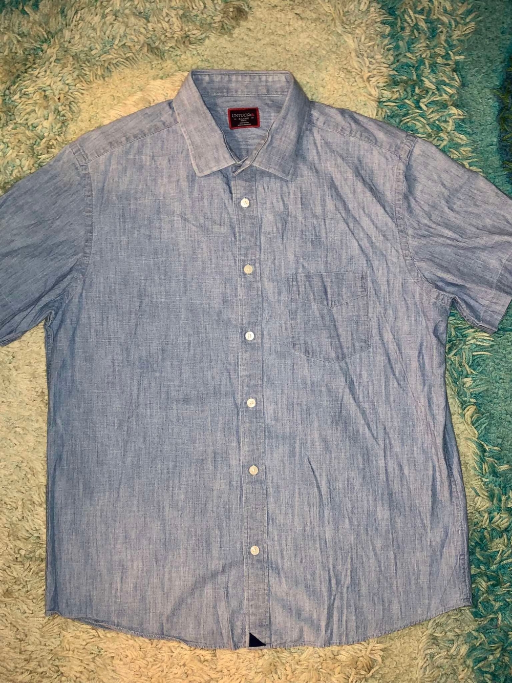 UNTUCKit short-sleeve cotton button-down shirt XL